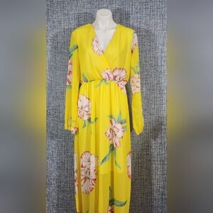 Floral Yellow Maxi Dress